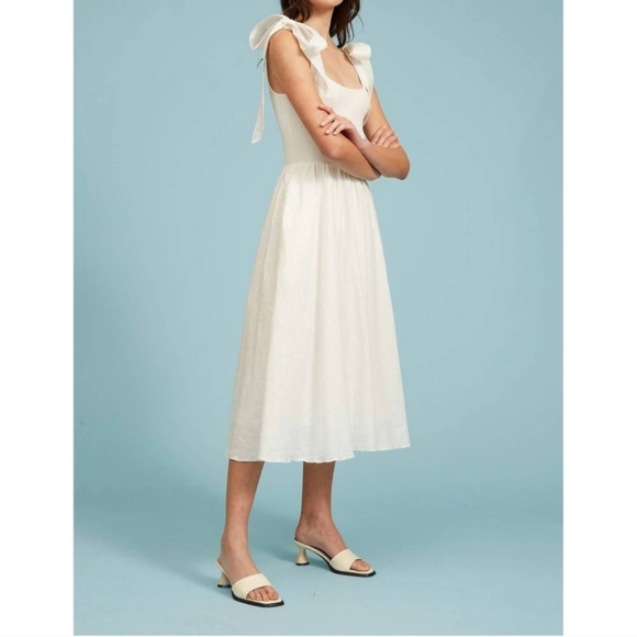 Lucy Paris Briela Tank Dress Linen Blend Skirt With Pockets Size S - Picture 3 of 12